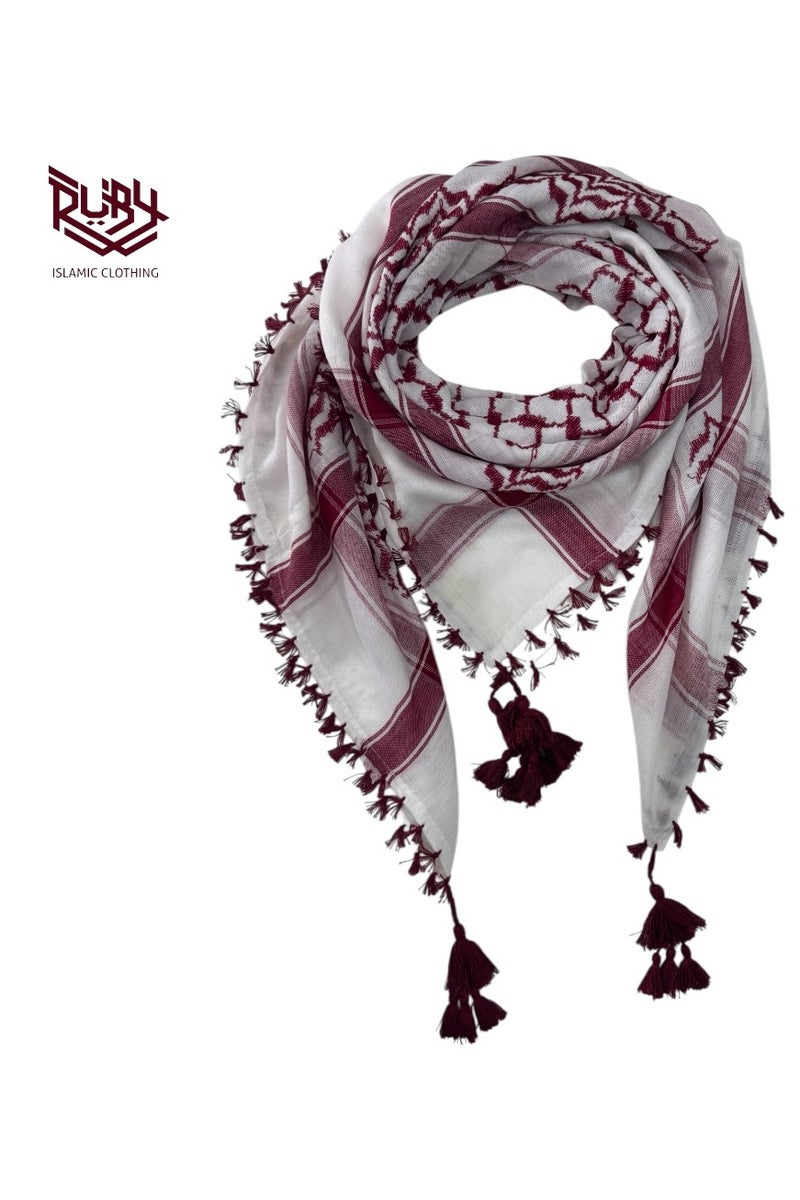 روبي للملابس الإسلامية شال شماغ كوفية تقليدي للرجال | غطاء رأس ولف وجه لصحراء الشرق الأوسط | ملحق ثقافي عربي – متعدد الاستخدامات وخفيف الوزن - Image 1