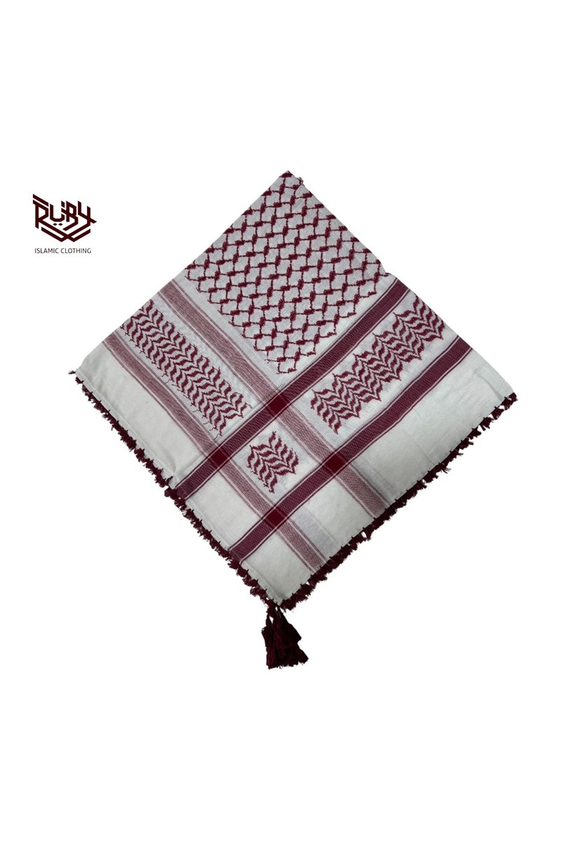 روبي للملابس الإسلامية شال شماغ كوفية تقليدي للرجال | غطاء رأس ولف وجه لصحراء الشرق الأوسط | ملحق ثقافي عربي – متعدد الاستخدامات وخفيف الوزن - Image 2