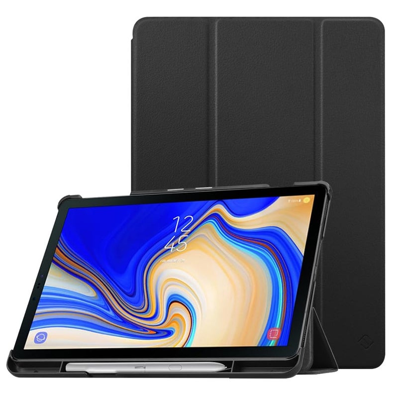 Fintie Slim Case for Samsung Galaxy Tab S4 10.5 2018 with S Pen Holder, Ultra Thin Tri-Fold Stand Cover with Auto Sleep/Wake for Samsung Tab S4 10.5 Inch Tablet SM-T830/T835/T837, Black - Image 1