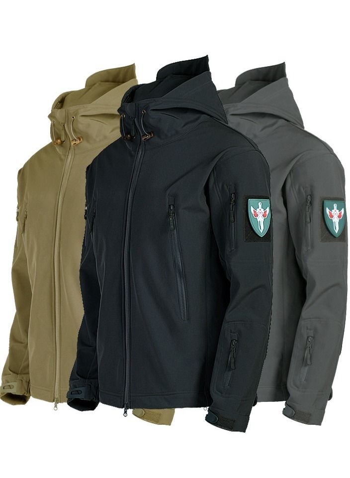 NIBEMINENT 3-in-1 Men's Outdoor Soft Shell Plus Fleece Windproof Jacket With Detachable Lining Autumn Clothing  - Image 3