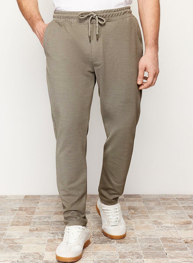 trendyol Stone Jogger Fit Lace Waist Textured Knitted Comfortable Trousers TMNSS24PL00007 - Image 1