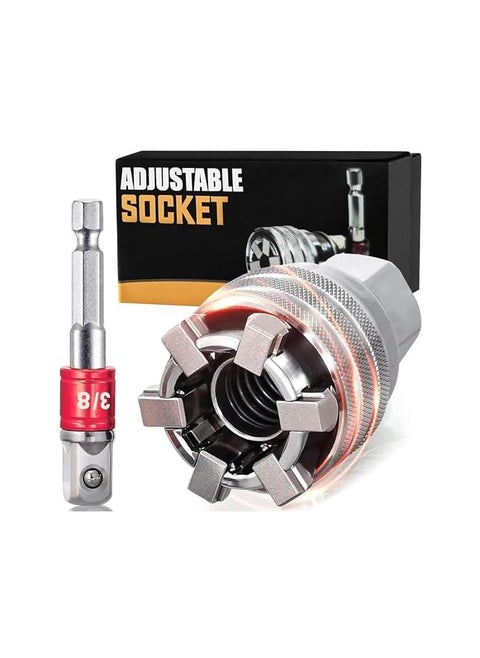 10 To19Mm Universal Adjustable Socket Wrench With 1 4Inches Hex Shank Impact Power Hand Tools Drill Adapter Sleeve