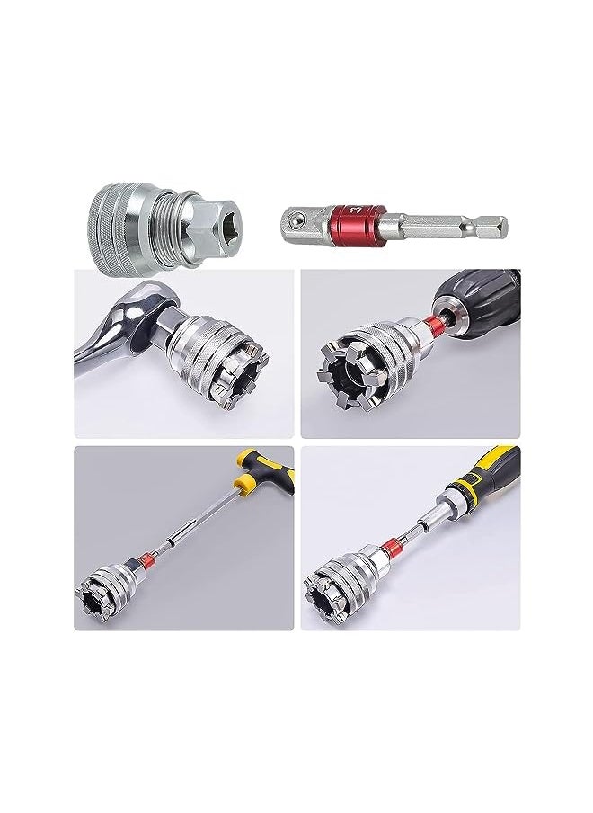 KEWAYO - 10 To19Mm Universal Adjustable Socket Wrench With 1 4Inches Hex Shank Impact Power Hand Tools Drill Adapter Sleeve - Image 1