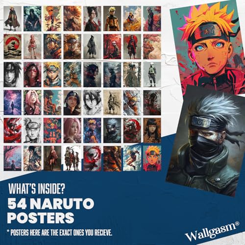 Wallgasm Naruto Characters and Scenes Poster set - Set of 54, 4 x 6 Inches (A6 Size) Posters for room, bedroom, office | Wall Collage Kit | Naruto Aesthetic - Image 2