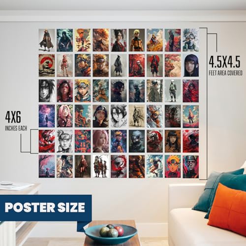 Wallgasm Naruto Characters and Scenes Poster set - Set of 54, 4 x 6 Inches (A6 Size) Posters for room, bedroom, office | Wall Collage Kit | Naruto Aesthetic - Image 4