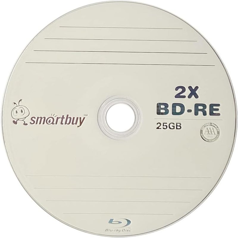 Smartbuy 20 Pack 2X 25GB Blue Blu-ray BD-RE Rewritable Branded Logo Blank Bluray Disc - Image 3