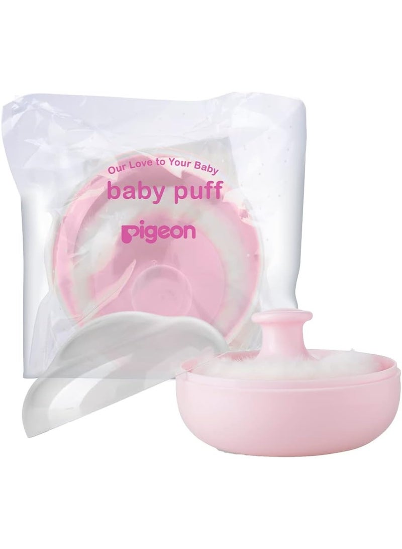 بيجون، علبة بودرة أطفال مع منفاخ، لتطبيق البودرة بسهولة وبدون فوضى، لون وردي - Image 1