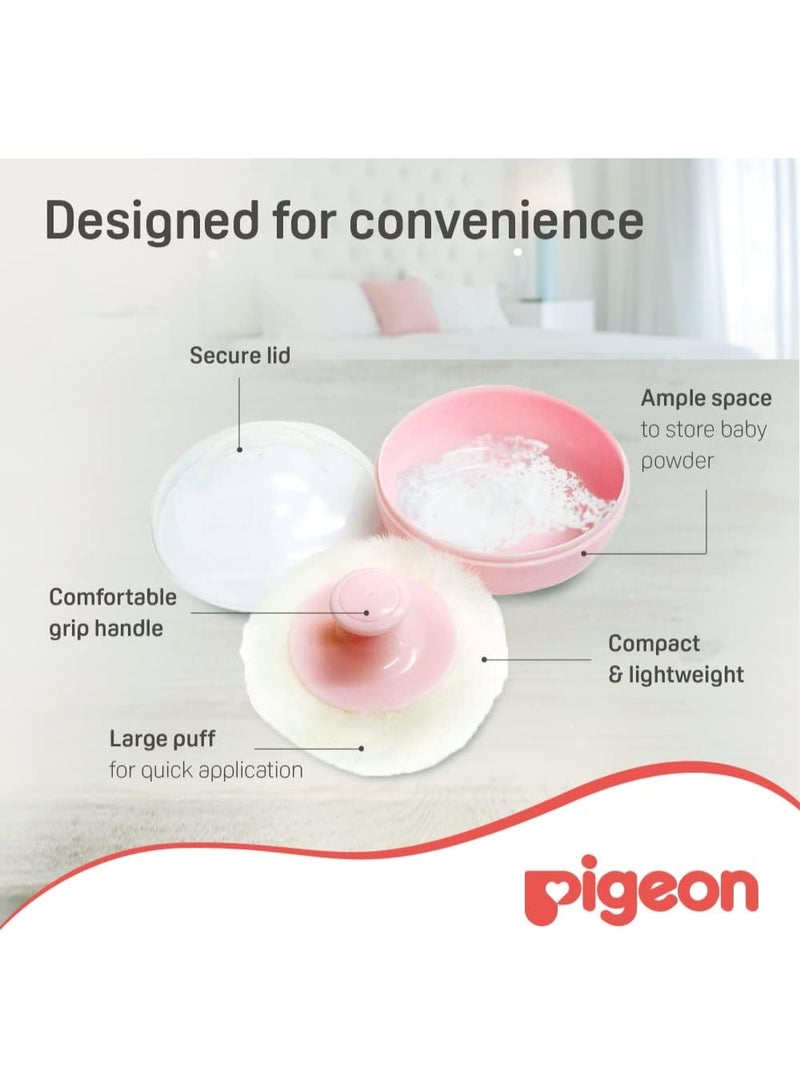 بيجون، علبة بودرة أطفال مع منفاخ، لتطبيق البودرة بسهولة وبدون فوضى، لون وردي - Image 4