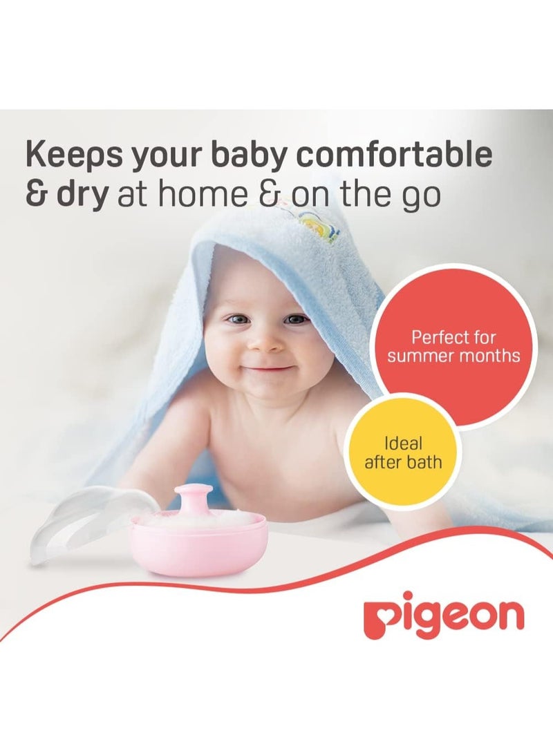 بيجون، علبة بودرة أطفال مع منفاخ، لتطبيق البودرة بسهولة وبدون فوضى، لون وردي - Image 3