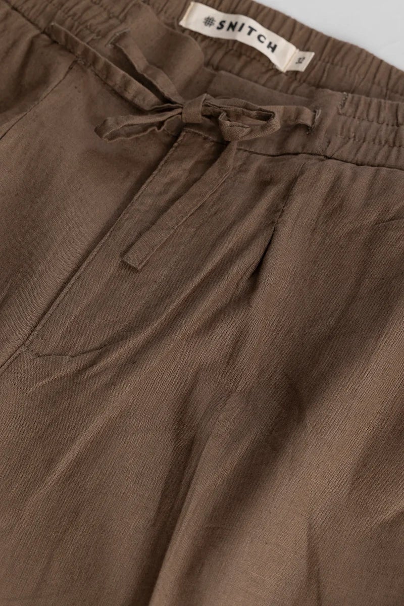 SNITCH Nova Brown Linen Blend Trouser - Image 2