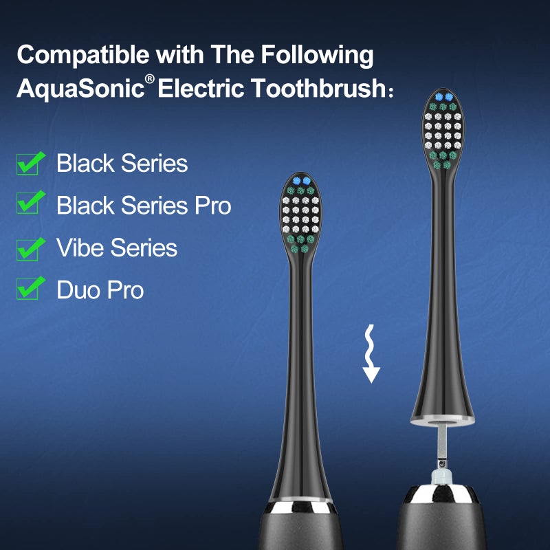 Harobey Replacement Toothbrush Heads 5 Pack Compatible with AquaSonic Black Series, Vibe Series, Black Series pro, and Duo Series Pro Electric Toothbrush, Black - Image 3