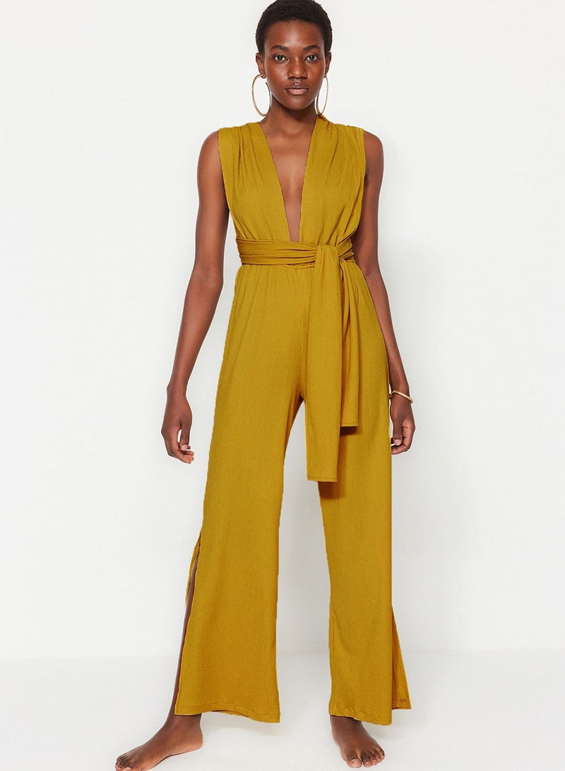 trendyol Woven Slit Maxi Beach Jumpsuit Tbess23Tu00010 - Image 1