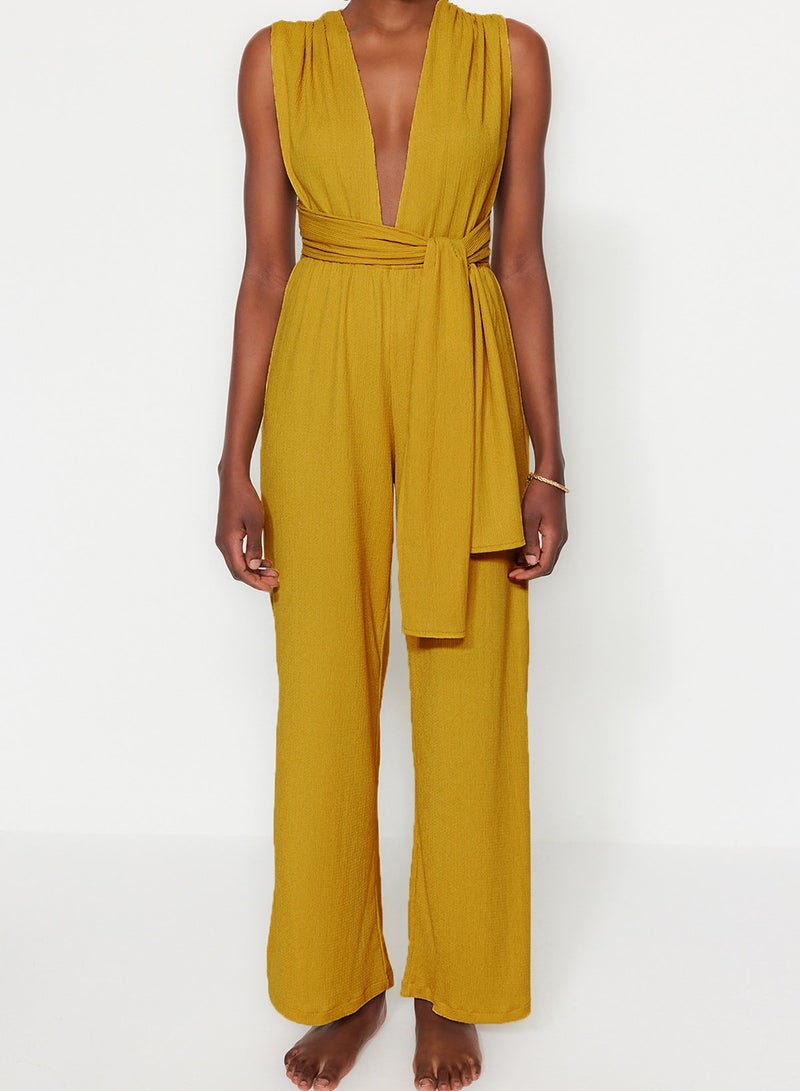 trendyol Woven Slit Maxi Beach Jumpsuit Tbess23Tu00010 - Image 3