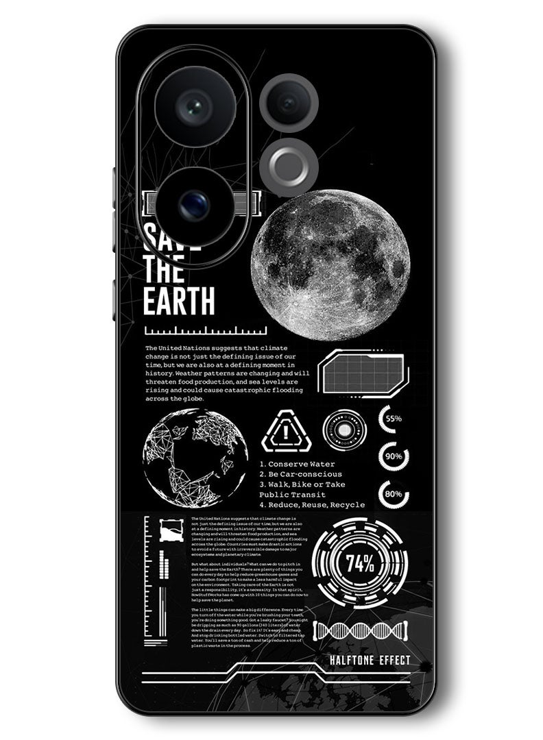 Theodor Case Compatible with Vivo V60 6.77 Inch Protection Shockproof Bumper Cover Save The Earth - Image 1