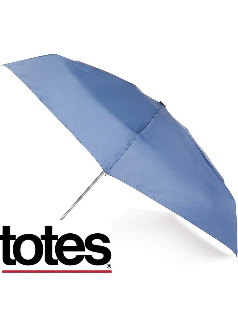 Totes - totes RAINES Automatic Open Compact UmbrellaTravel Umbrella Light Blue - Image 1