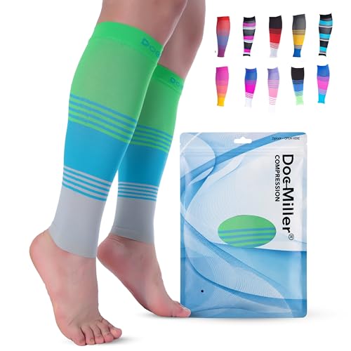 Doc Miller Calf Compression Sleeve for Men & Women – 20–30 mmHg Graduated Compression, Footless Compression Socks Alternative for Running, Shin Splints, Swelling, Varicose Veins –Calf Support, 1 Pair - Image 1