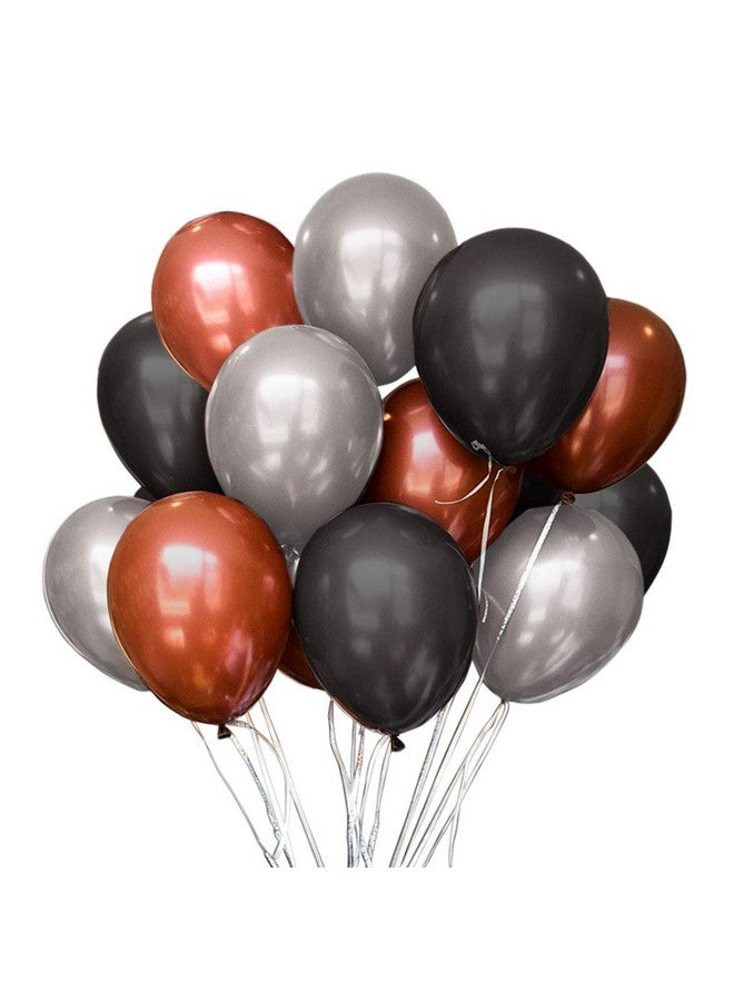 تي تي أس أيه أم 60 عبوة من بالونات المكتب لتزيين عيد ميلاد المكتب باللونين البني والأسود والفضي، بضائع حفلات المكتب من دوايت ك. شروت، ديكورات أعياد الميلاد ذات موضوع المكتب (12 بوصة) - Image 4
