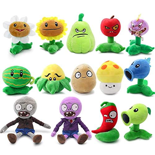Maikerry 14pcs PVZ Plush Sets Stuffed Toys Soft Figure Doll Great Birthday Gifts for Boys and Girls - Image 1