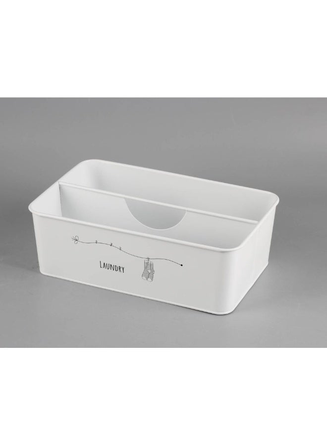 DANUBE HOME Danube Home Magnus Metal Storage Box 2 Partition 32.5X20.5X10.5Cm | Iron Metal Storage Box | Food Storage For Home Kitchen Dining - White  - Image 2
