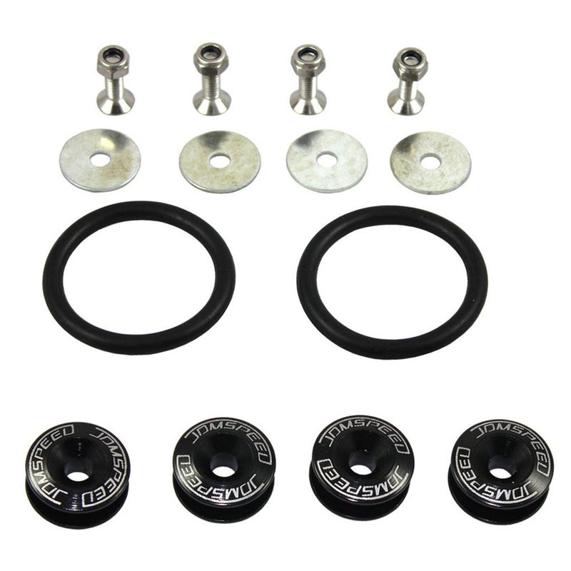 JDMSPEED Black Universal CNC Billet Bumper Trunk Quick Release Fastener Kit - Image 1