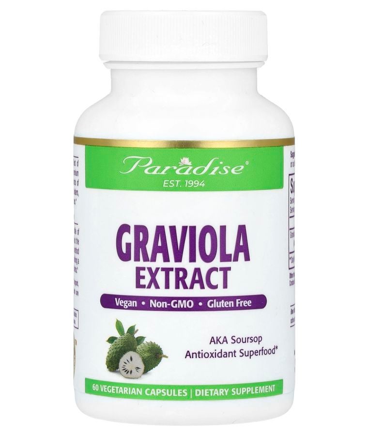 Paradise Herbs Graviola Extract 250 mg 60 Vegetarian Capsules