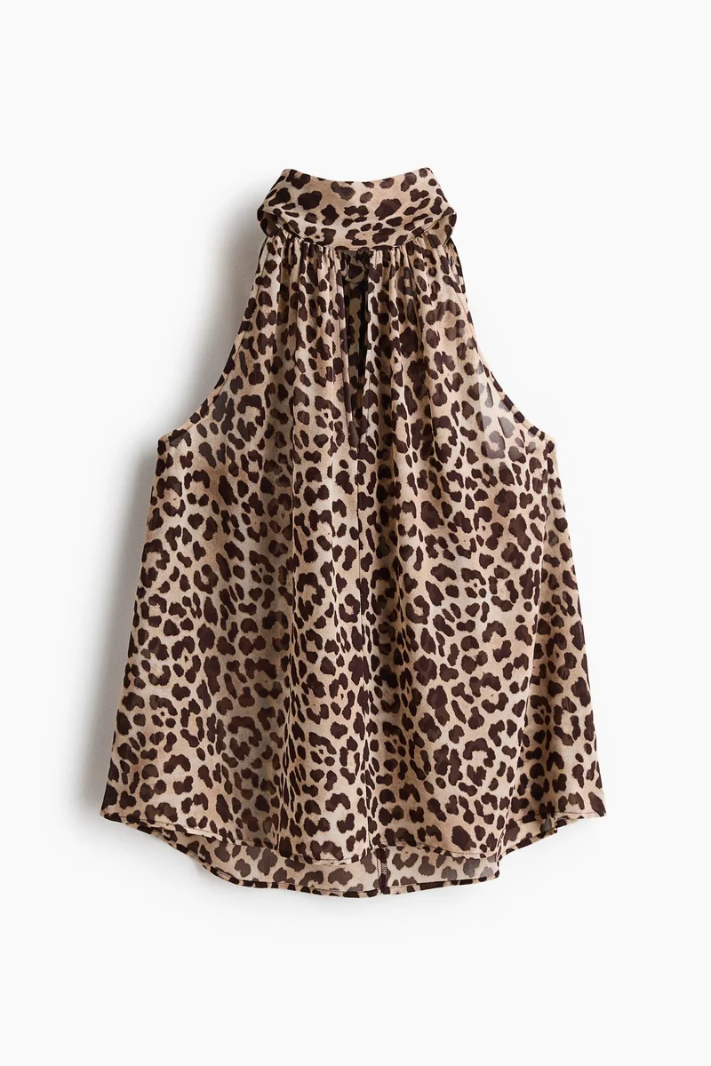 H&M Scarf-collar chiffon top