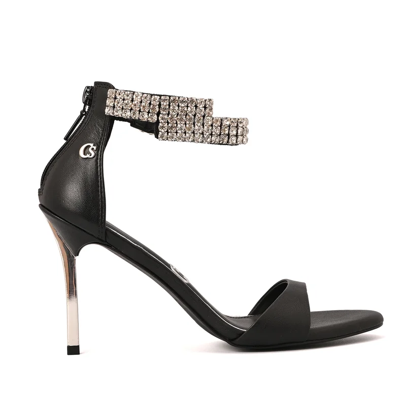 Crystal Glam Black Sandal