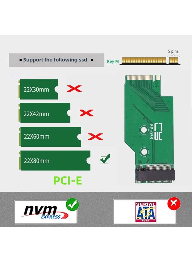 Suitable For Lenovo Legion Go Handheld Adapter Card Modification 2242 To 2280 Solid State SSD Hard Disk Expansion Board-Color:Green - Image 5