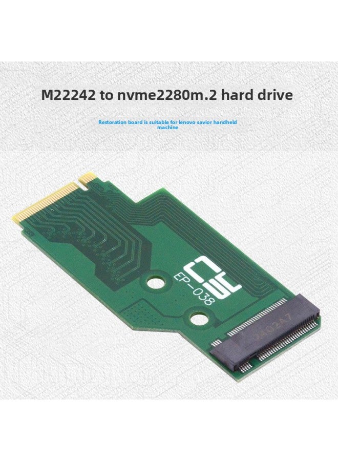 Suitable For Lenovo Legion Go Handheld Adapter Card Modification 2242 To 2280 Solid State SSD Hard Disk Expansion Board-Color:Green - Image 4