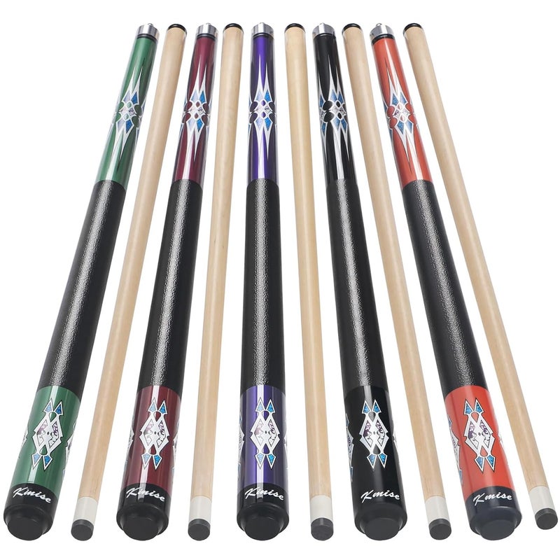 Kmise Pool Stick Set of - 58" Pool Cue Stick, Canadian Maple Professional Billiards Pool Cue, Pool Sticks for Adults, 18~21oz Multiple Colors (5 Sets (18 19 20 20 21oz)) - Image 1