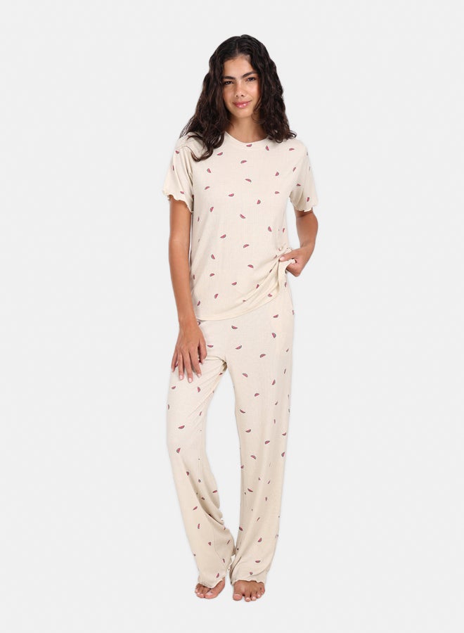 Carina Watermelon Print Viscose Pyjama Set - Image 1