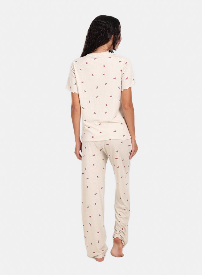 Carina Watermelon Print Viscose Pyjama Set - Image 3