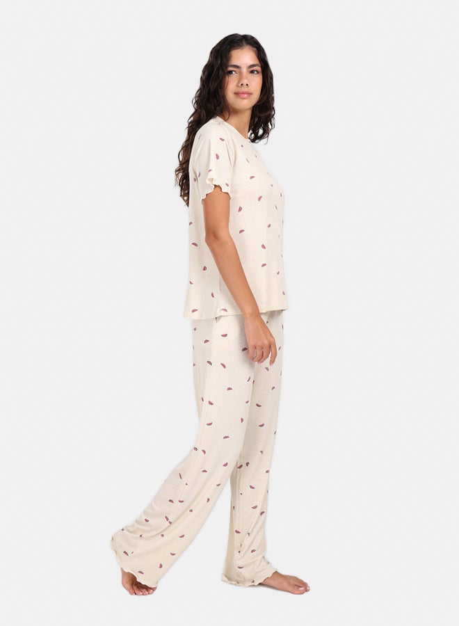 Carina Watermelon Print Viscose Pyjama Set - Image 5