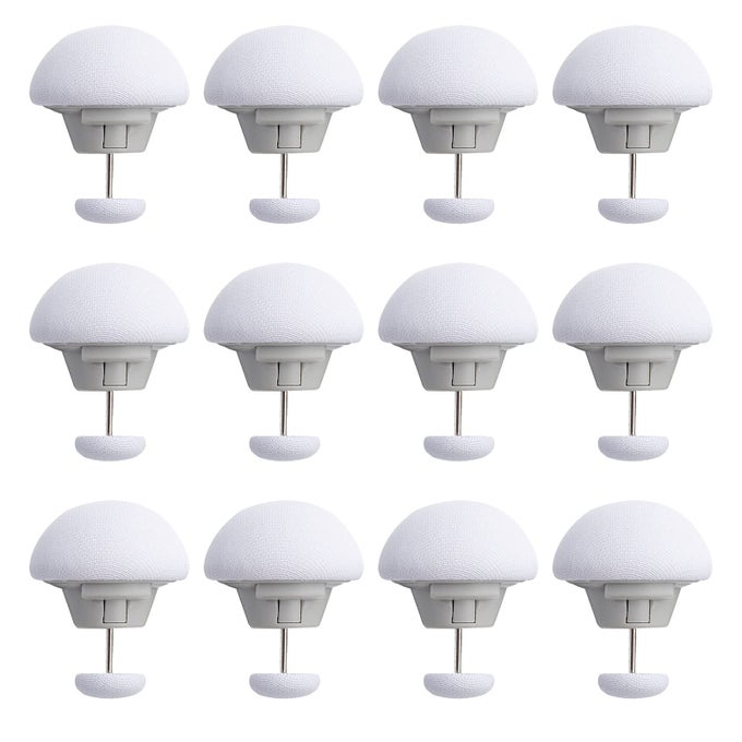 12PCS MUSHROOM DUVET CLIPS NONSLIP DUVET COVER CLIPS TO KEEP DUVET IN PLACE COMFORTER QUILT HOLDER FIXATOR WITH ONEKEY UNLOCK FOR BLANKET BED SHEET CURTAIN SOCKS MATTRESS COVERS WHITE