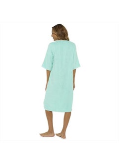 fashion_junction Ladies/Womens 100% Cotton Terry Towelling Zip Front Dressing Gown/Bathrobe/Housecoat (Mint, XL)  - Image 2