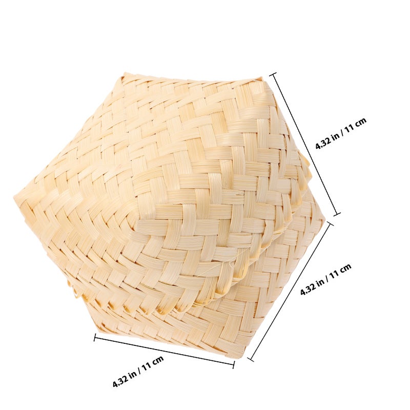 2pcs Chip Woven Baskets Woven Basket Storage Container - Image 2