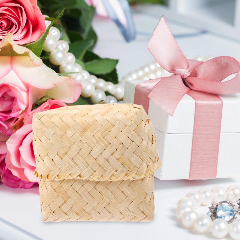 2pcs Chip Woven Baskets Woven Basket Storage Container - Image 5