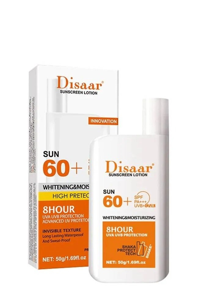 Disaar Sunscreen Lotion SPF60 Plus PA+++ UVA UVB Protection 50g Face and Body Sunblock for Oily Skin Dry Skin Lightweight Daily Use Sun Cream - Image 2
