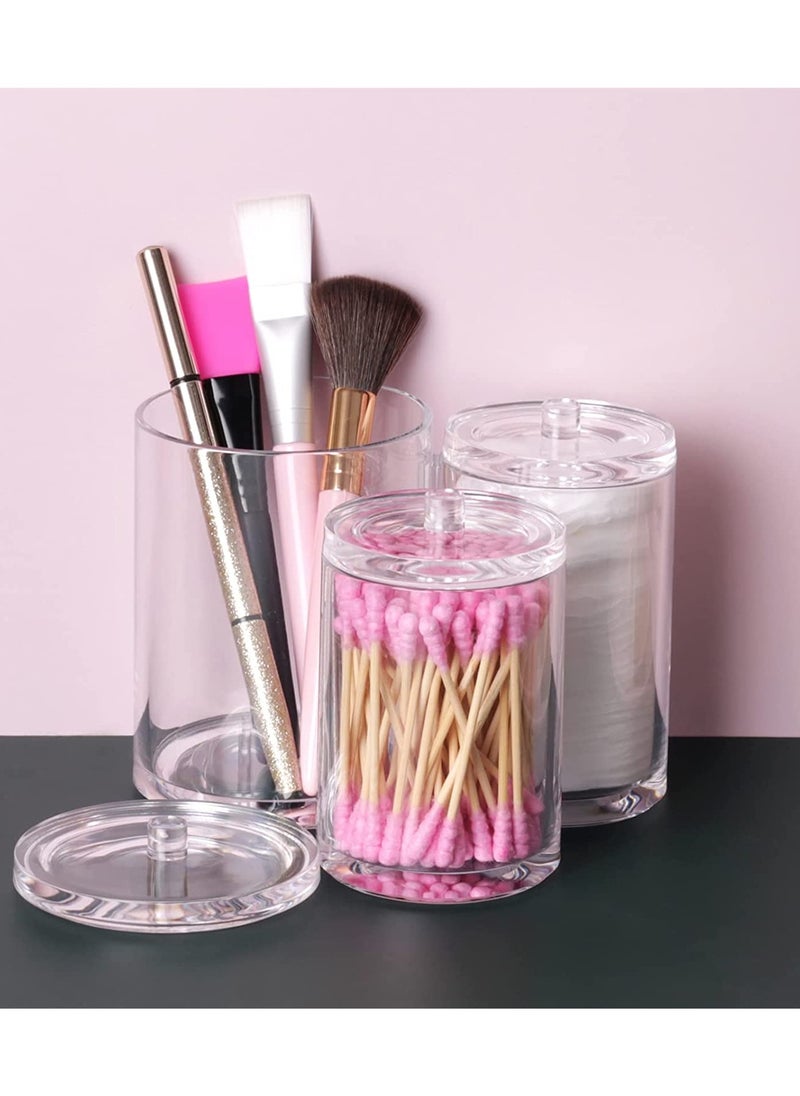 ORiTi 3 Connected Compartments 100% Acrylic Cotton Bud and Ball Holder Cosmetic Storage Makeup Organizer Bath Accessory  - Image 5