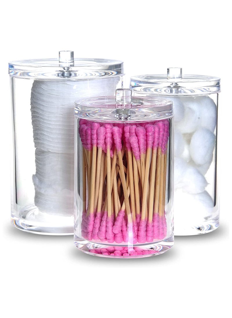 ORiTi 3 Connected Compartments 100% Acrylic Cotton Bud and Ball Holder Cosmetic Storage Makeup Organizer Bath Accessory  - Image 4
