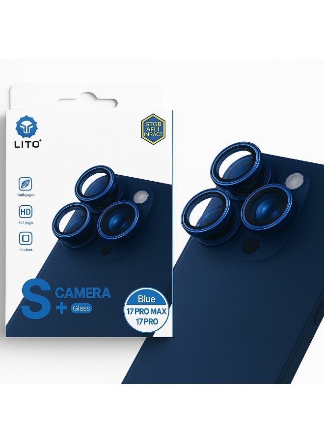 ليتو إسكرينة حماية عدسات كاميرا iPhone 17 Pro Max من LITO الأوريجينال – عدسات زرقاء فاخرة وأنيقة تكمل جاذبية هاتفك، بوضوح فائق الجودة HD وحماية قوية تمنحك الأمان الكامل لعدسات الكاميرا! - Image 1