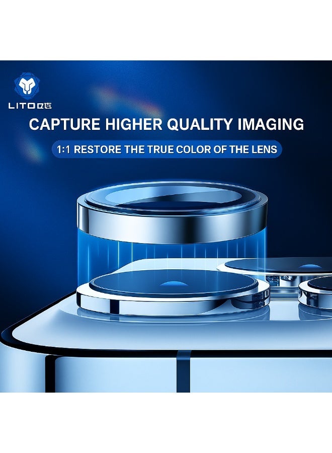 ليتو إسكرينة حماية عدسات كاميرا iPhone 17 Pro Max من LITO الأوريجينال – عدسات زرقاء فاخرة وأنيقة تكمل جاذبية هاتفك، بوضوح فائق الجودة HD وحماية قوية تمنحك الأمان الكامل لعدسات الكاميرا! - Image 3