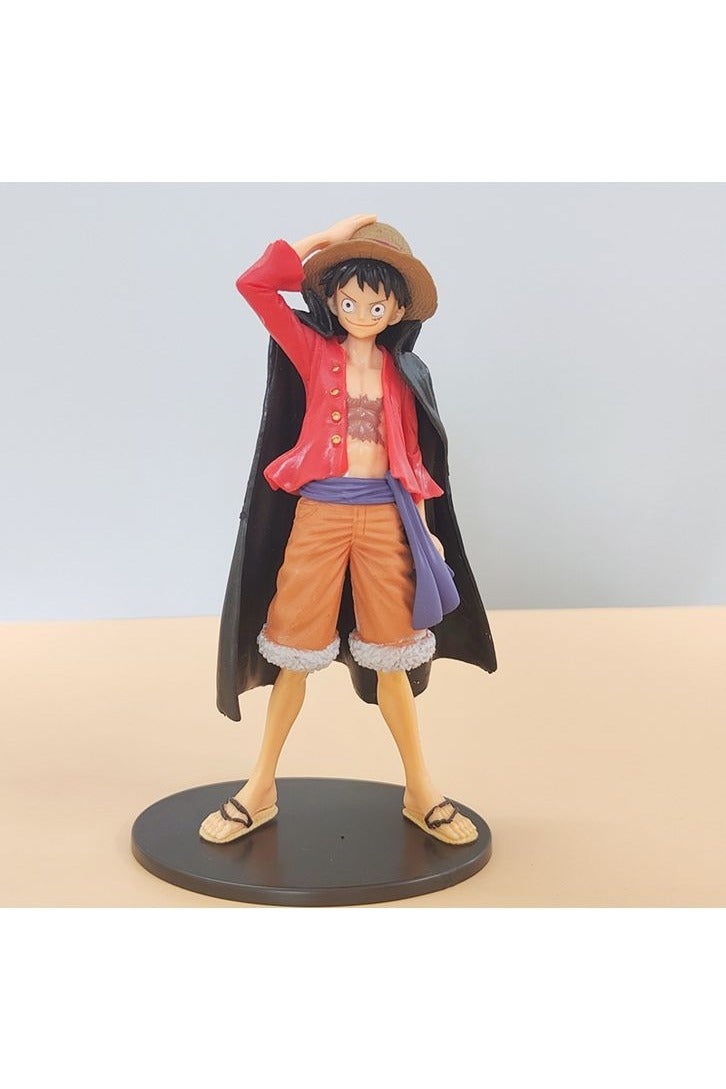 هالامودو جزءا لا يتجزأ من قبعة من القش الأسود الرأس لوفي مسرح الطبعة الطرفية دمية لعبة ديكور سطح المكتب - Image 1