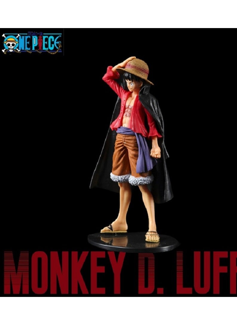 HALAMODO One Piece Black Cloak Straw Hat Luffy Theater Edition Peripheral Doll Toy Desktop Ornament  - Image 3