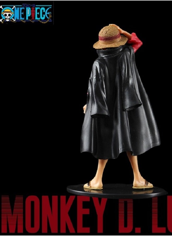 HALAMODO One Piece Black Cloak Straw Hat Luffy Theater Edition Peripheral Doll Toy Desktop Ornament  - Image 4