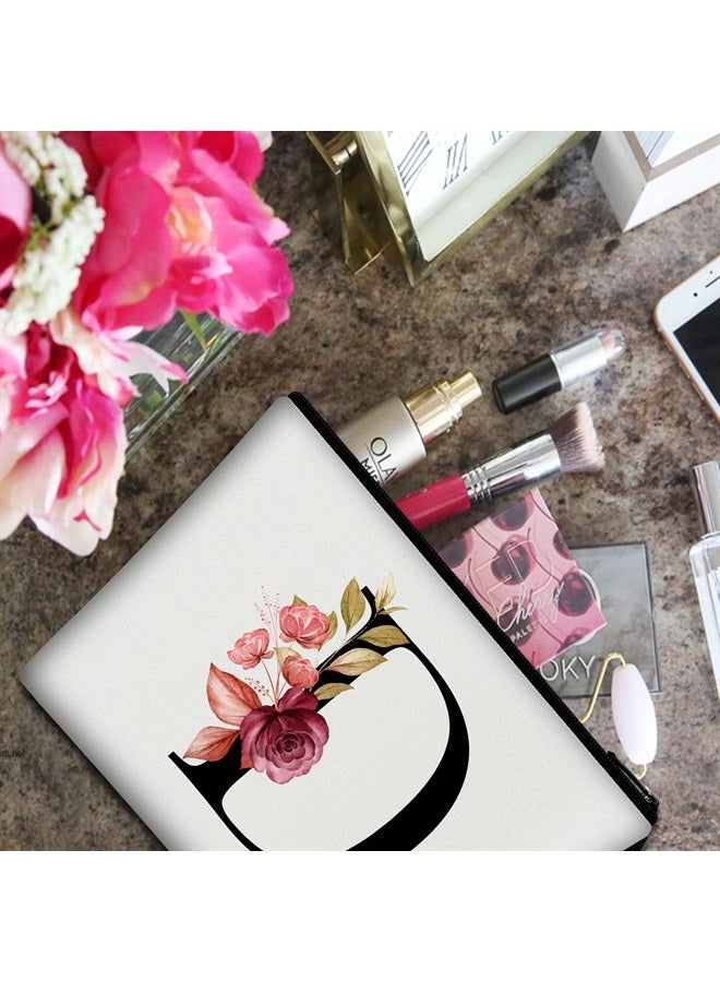 Vavabox A-Z Personalized Makeup Bag,Birthday Gifts for Women Mom,Gifts for Best Friend,Bride Bridesmaid Cosmetic bag (D) - Image 3