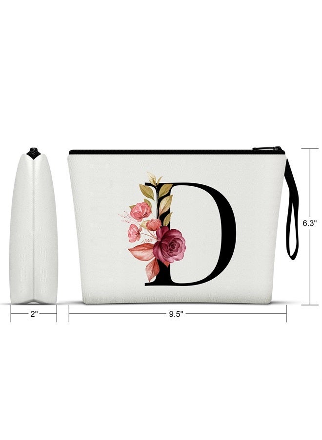 Vavabox A-Z Personalized Makeup Bag,Birthday Gifts for Women Mom,Gifts for Best Friend,Bride Bridesmaid Cosmetic bag (D) - Image 2