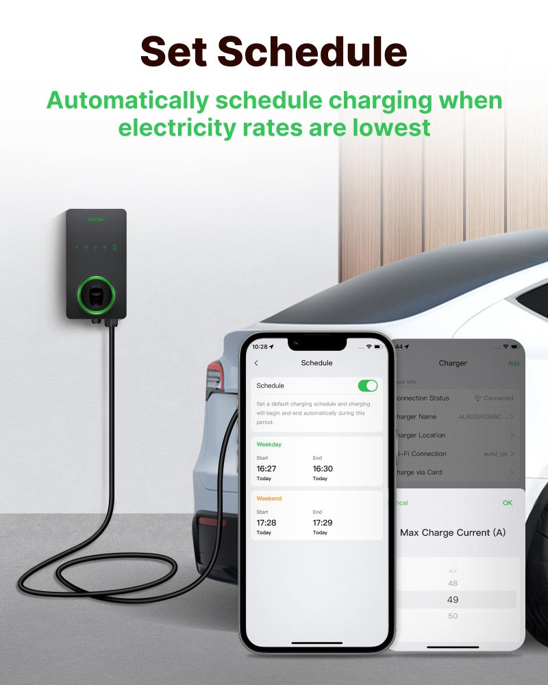 Autel Level 2 Home Smart EV Charger NACS, Up to 50Amp, Hardwired 240V EV Charge Station, Indoor/Outdoor Car Charging Station, Flexible 25-Foot Cable, Compatible with Tesla - Image 4