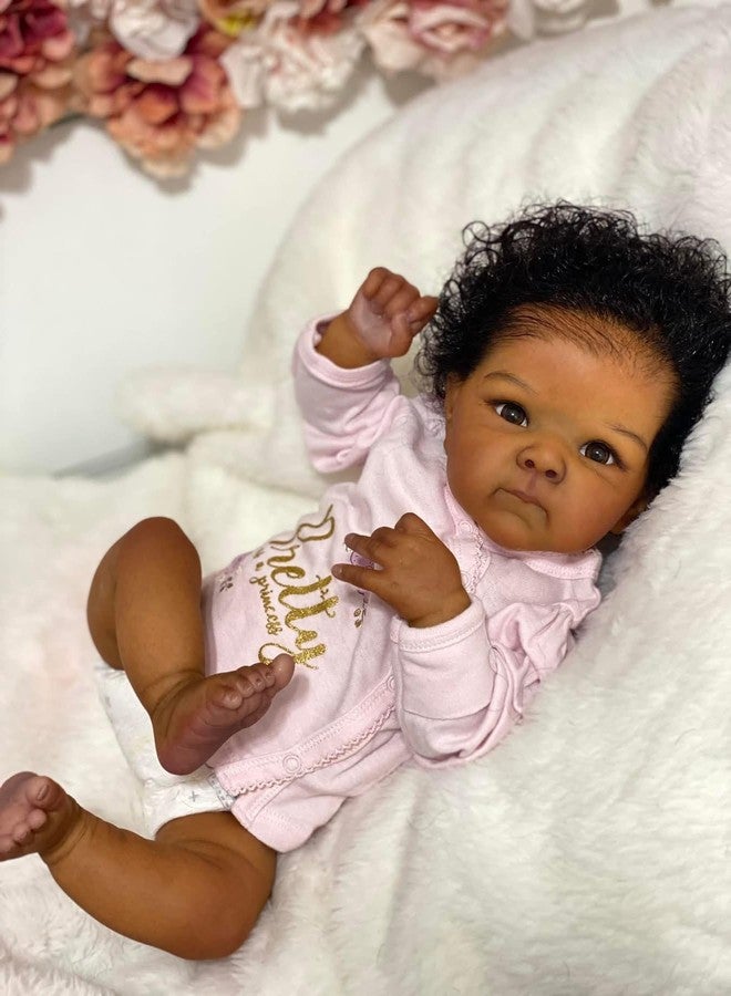 GYCV Reborn Baby Doll Black Girl Silicone 18 Inch Soft Body Realistic Black Baby Dolls Girl Newborn African American Baby Dolls Lifelike Dark Skin Baby Dolls Toy with Accessories Gift for Kids 3+ - Image 2