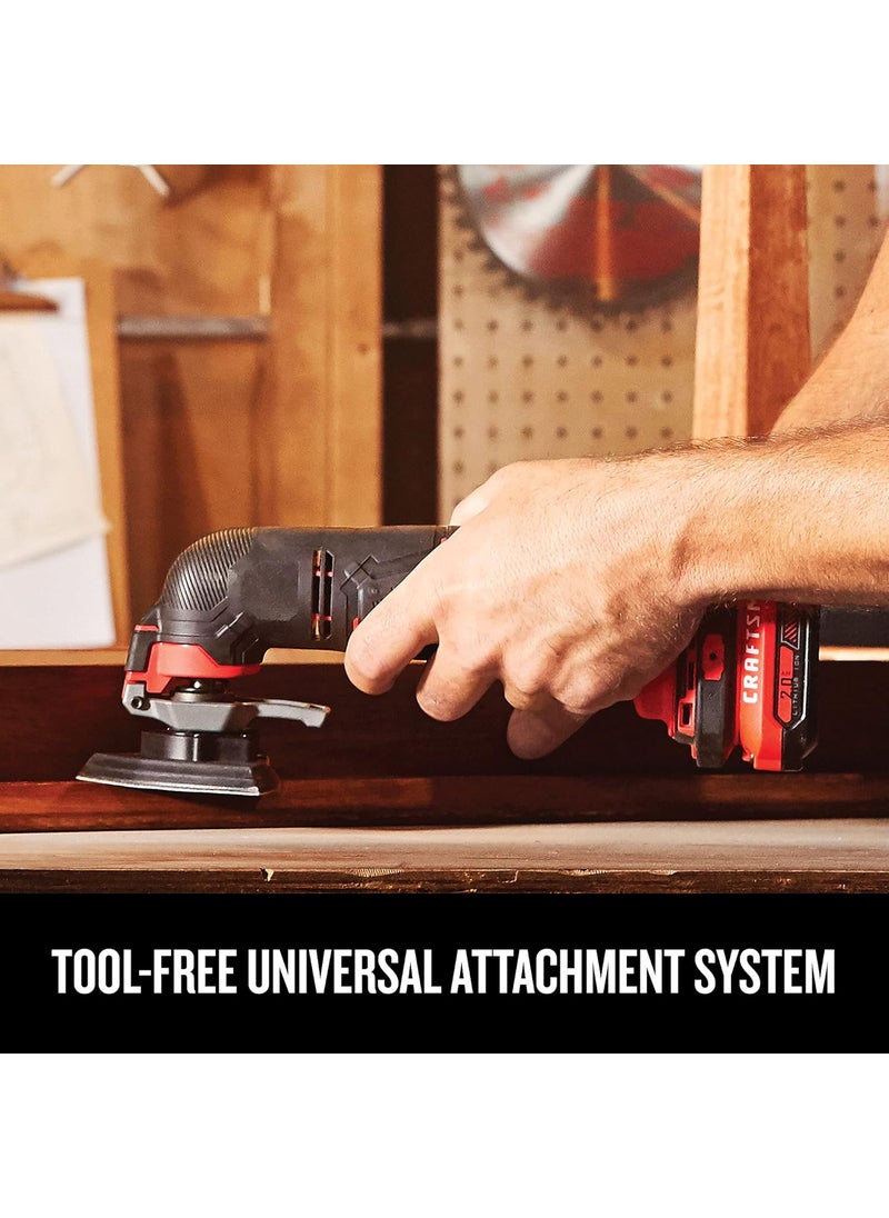 CRAFTSMAN CRAFTSMAN V20 Cordless Oscillating Tool Kit MultiTool with Blades Sand Paper Battery and Charger Included CMCE501D1  - Image 4